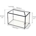 thumbnail image 3 of Small .‘‘ x .‘‘ x .‘‘ Glass Card Box with Slot & Lock for Wedding Reception Geometric Clear Envelops Box Suitable for x es Cards Gold (Slot Length cm) Handmade, 3 of 9