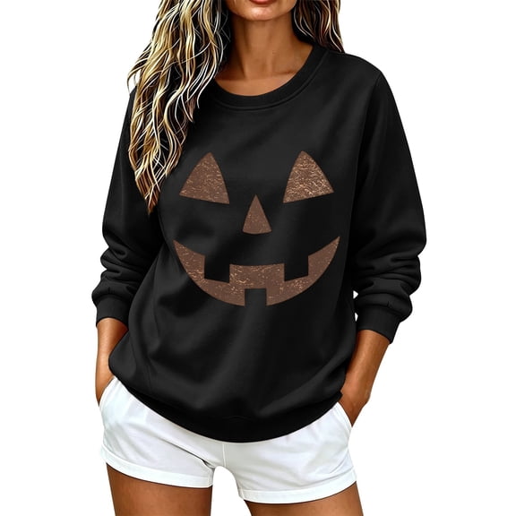 NMMUED Cute Halloween Sweatshirts Ghost Sweatshirts Spooky Season Funny Halloween Ghost Pumpkin Sweatshirt Womens Halloween Shirts Black L