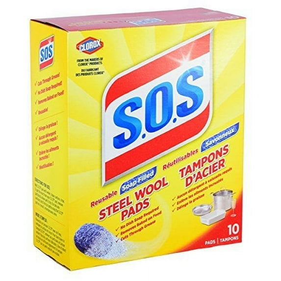 S.O.S Steel Wool Soap Pads,10 Count Box (6 Boxes Total/60 Pads Total)