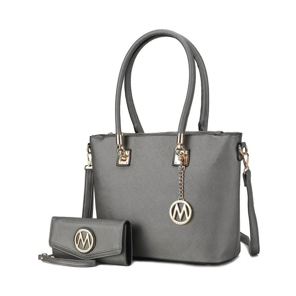 MKF Collection Vanessa Women's Tote Bag with Wristlet Wallet, Solid Vegan Leather Handbag Purse Set by Mia K