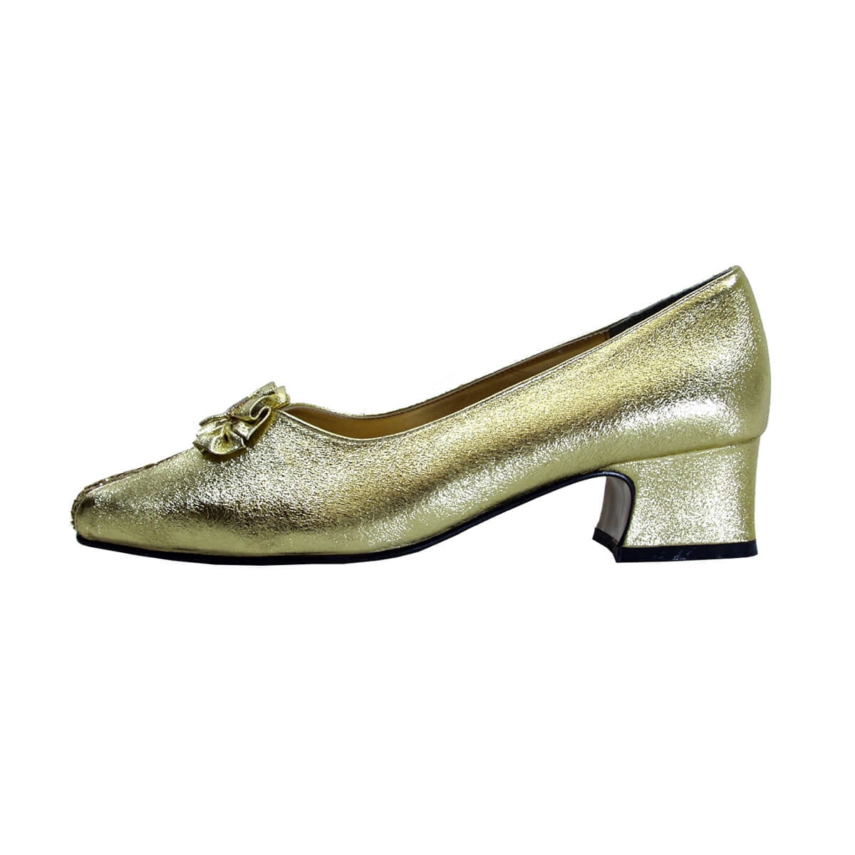 FLORAL Taya Women's Wide Width Slip-On Dress Pumps with Bow GOLD 5.5