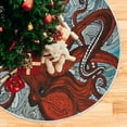thumbnail image 5 of FMSHPON Wavy Red Octopus Xmas Christmas Tree Skirt Stand Mat for Holiday Party Decoration Indoor Outdoor 48 inches, 5 of 6