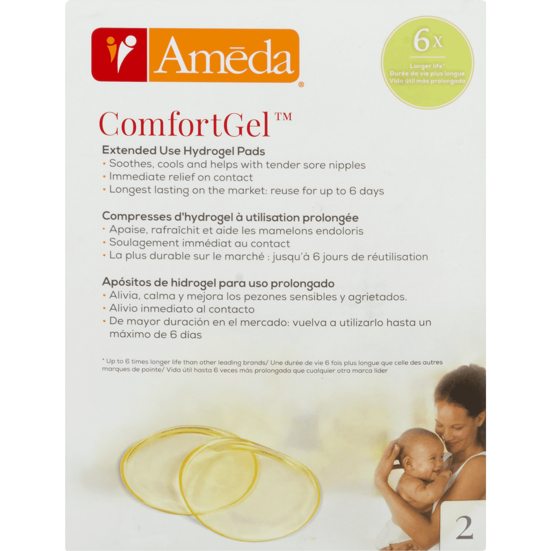Ameda ComfortGel Extended Use Hydrogel Pads - 2 PK, 2.0 PACK