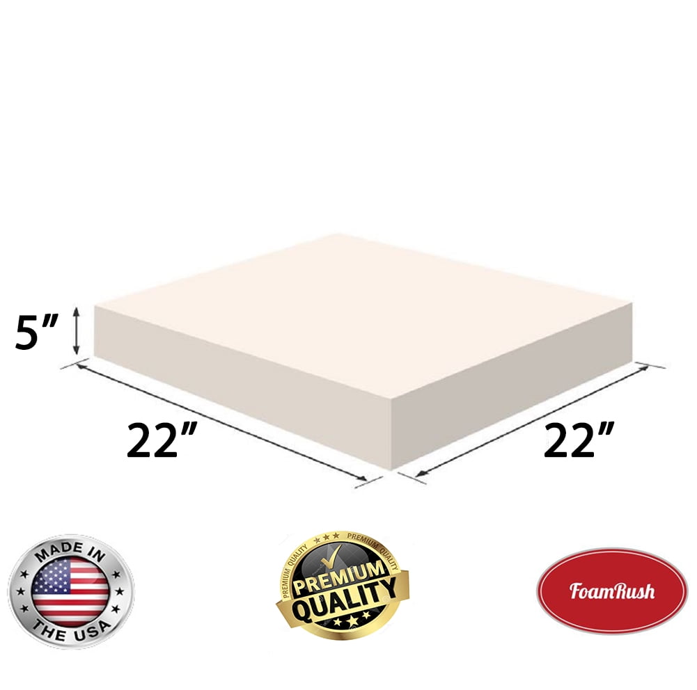 FoamRush 1 W x 24 L x 24 H Upholstery Foam Cushion High Density, Chair  Cushion Square Foam for Dinning Chairs, Wheelchair Seat Cushion Replacement