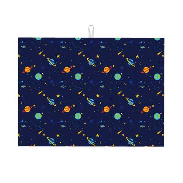 Fotbe Space Galaxy Alfombrilla de Secado para Cocina con Estampado, 18x24 Pulgadas