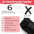 thumbnail image 3 of Soft Cotton Rope, 32 feet / 10m Rope, 6mm Thick, Soft Rope,  Washable Strong Multifunctional Rope Long Strap - (3Black), 3 of 5