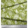 thumbnail image 2 of Soimoi Green Modal Satin Fabric Floral & Paisley Decor Fabric Printed Yard 42 Inch Wide, 2 of 3
