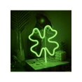 thumbnail image 1 of 1pc Clover Shaped Led Neon Light, Suitable For Wall, Bedroom, Party, Bar Decoration, Christmas And Halloween Supplies (Batteries Not Included), 1 of 5