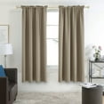 thumbnail image 3 of Deconovo Rod Pocket Blackout Curtains Pack of 2, Thermal Insulated Window Treatments for Bedroom, Khaki, 42"W x 63"L, 3 of 9