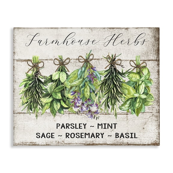 Stupell Industries Vintage Farm Market Herbs Food & Beverage Painting Wrapped Canvas Art Print Wall Art, 20 x 16