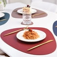 thumbnail image 1 of PU Placemat Table Mats Heat Insulation Washable Wipeable Coaster Leather Place Mats Set Wipeable Cup Mat Tableware Pad Indoor Dining Restaurant Beige, 1 of 8
