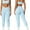 Blue, variant on PISONIC Womens Workout Set Two Piece Spaghetti Straps Cross Back Sports Bra Matching High Waist Leggings Gym Work Out Outfits