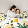 thumbnail image 5 of Manfei Tropical Floral Fruit 3 Pieces Queen Comforter Set for Kids Teens,Palm Tree Ultra Soft Bedding Sets,Vintage Aesthetics Bedding Comforter Set Breathable,Geometric Plaid Room Decor,Reversible, 5 of 8