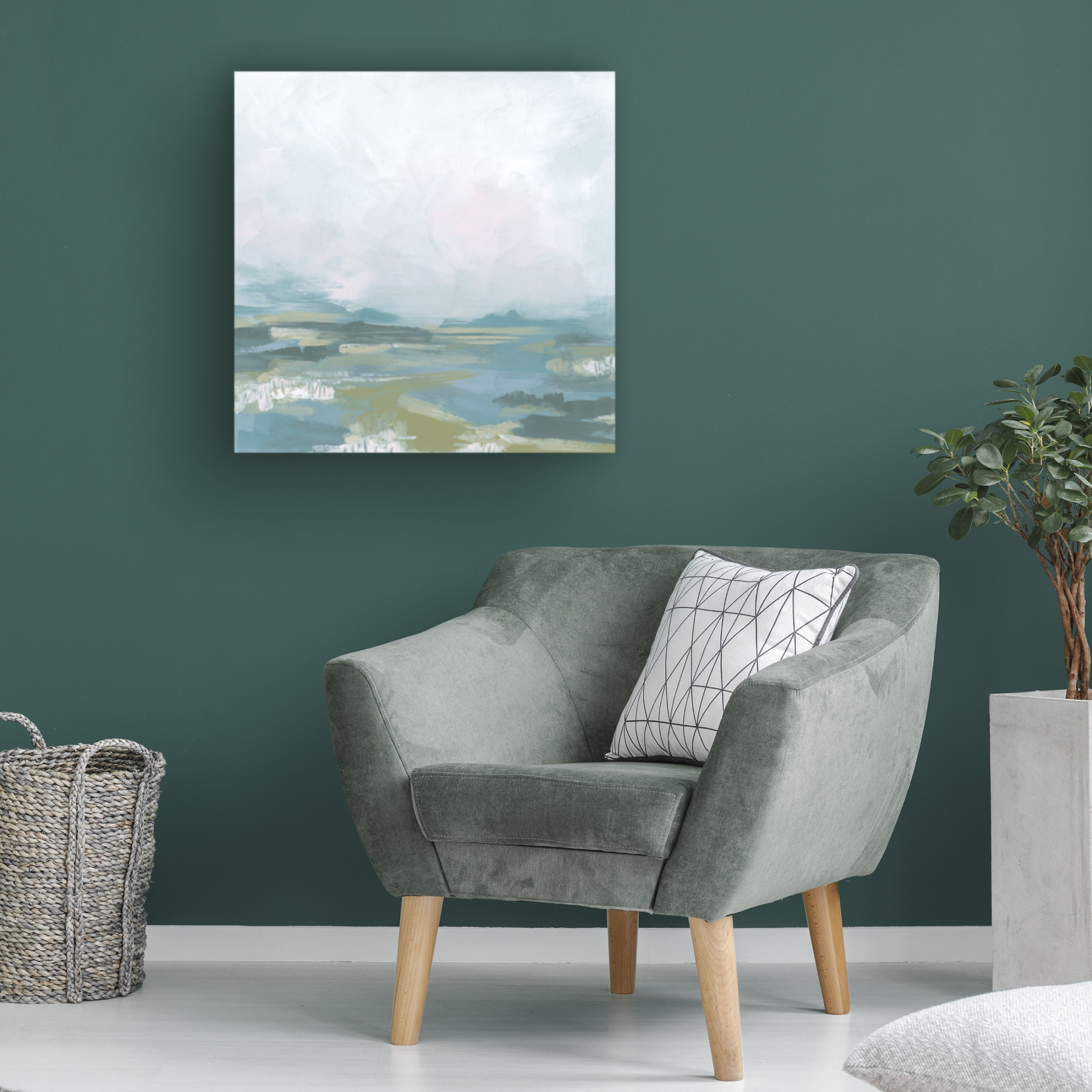 Trademark Fine Art June Erica Vess  Blue Fields I Canvas Wall Art