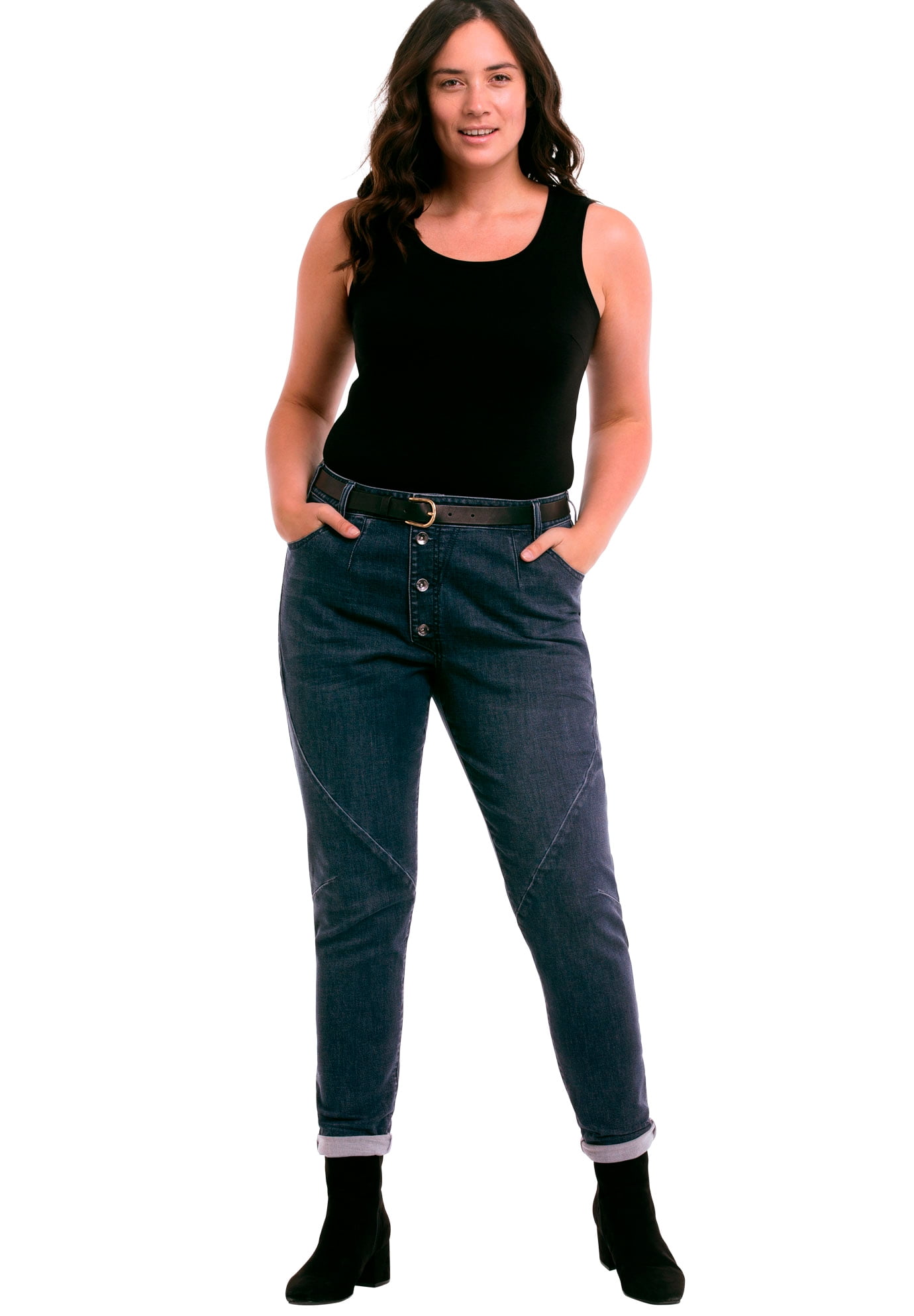 plus size button fly jeans