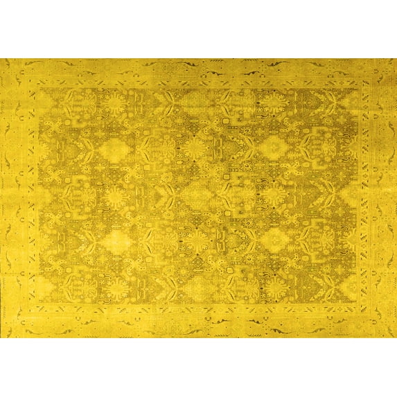 Ahgly Company Indoor Rectangle Persian Yellow Traditional Area Rugs, 8' x 12'
