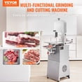 thumbnail image 2 of VEVOR Sierra de cinta electrica comercial para carne, sierra vertical para huesos de acero inoxidable de 850 W, playa de trabajo de 23,6 x 18,3, espesor de corte de 0,16-9,1 pulgadas, 2 of 9