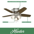 thumbnail image 2 of Restored Hunter Fan 42 inch Low Profile Traditional Ceiling Fan in New Bronze - Three-Light Fitter with Cased White Glass (Refurbished), 2 of 13
