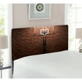 thumbnail image 2 of Basketball Headboard, Old Brick Wall and Basketball Hoop Rim Indoor Training Exercising Stadium Picture, Upholstered Decorative Metal Bed Headboard with Memory Foam, Twin Size, Brown, by Ambesonne, 2 of 4