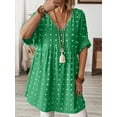 thumbnail image 3 of AURA Women Plus Size V Neck A Line Dress Elegant Loose Short Summer Casual Dress, 3 of 5