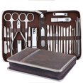 thumbnail image 1 of 26 in 1 Manicure Set Professional Nail Clipper Set Stainless Steel Manicure Kit Nail Care Kit Pedicure Kit - Brown C26pcs-Brown -, 1 of 4