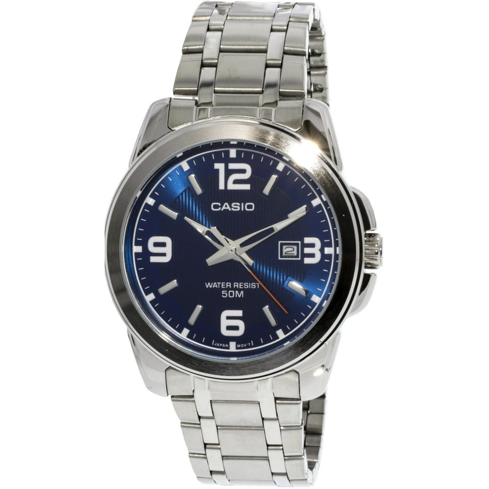 Casio - Men's Core MTP1314D-2AV Blue Stainless-Steel Quartz Fashion Watch - Walmart.com