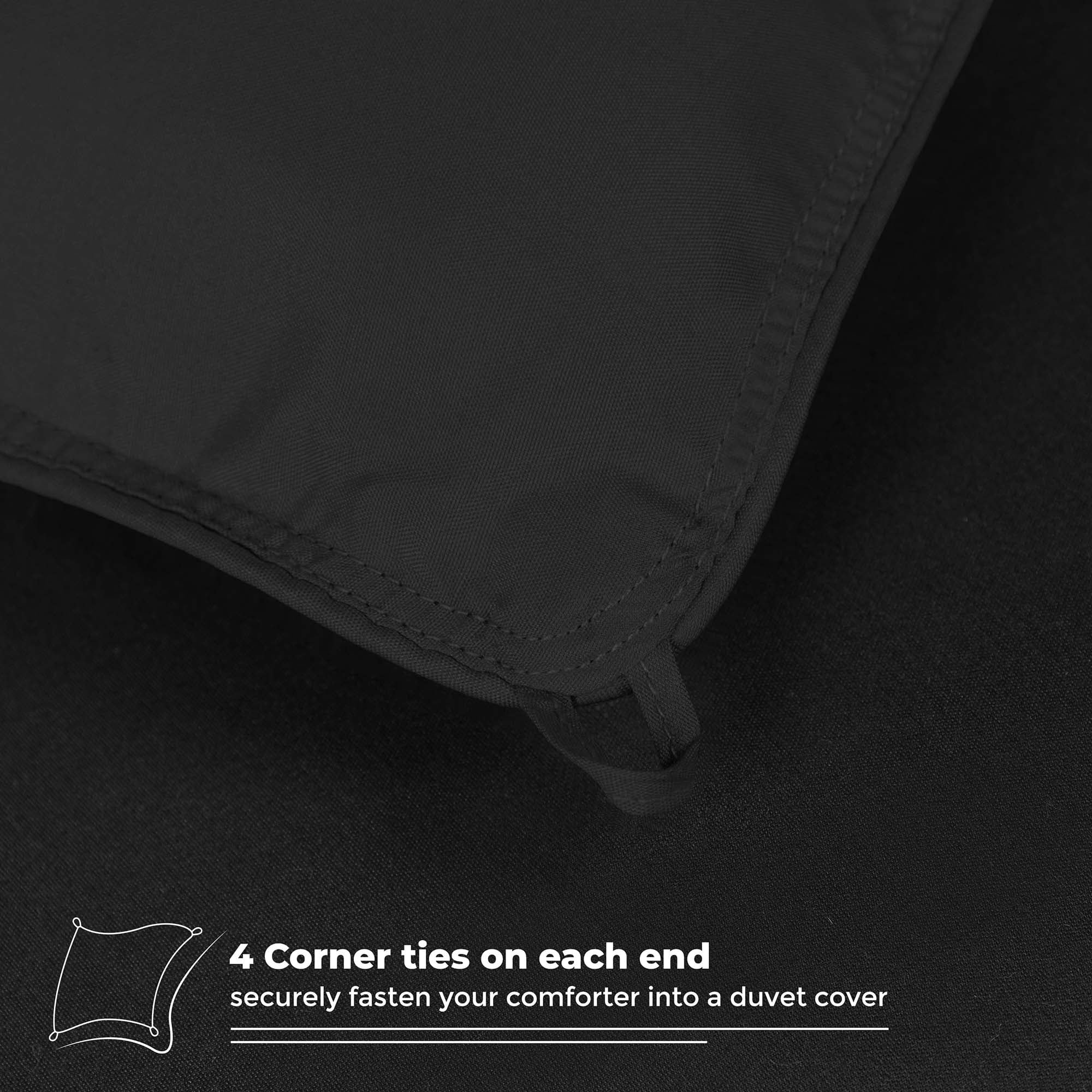 Superior Reversible Down Alternative Comforter, Twin/Twin XL, Black
