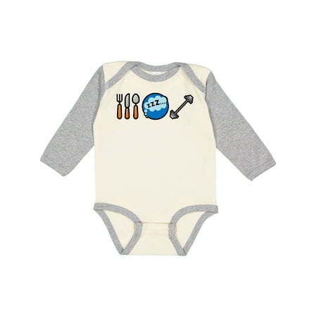 

Inktastic Eat Sleep Weightlifting Gift Baby Boy or Baby Girl Long Sleeve Bodysuit