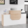 thumbnail image 6 of Reception Desk with Cabinet,63 Inch Modern Front Desk Reception with Cable Grommet,Easy Assembly,for Office,Checkout Counter,Hotel Lobby(White), 6 of 6