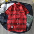 thumbnail image 1 of Camisa de verano a cuadros de manga corta, fina, holgada, versátil, informal, para hombre, moderna, coreana, para jóvenes, para playa, escena aplicable, 1 of 4