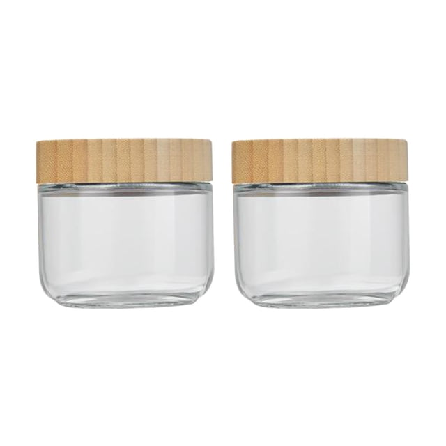 Bocal en Verre avec Couvercle Grande Capacité Réservoir de Rangement en Verre avec Couvercle en Bois, Convient pour Ranger Toutes Sortes de Céréales, Avoine, Yogourt, Fruits Secs et Bocaux de Rangement en Verre Teaglass
