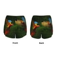 thumbnail image 5 of Xecao's Hybrid Parrot in the Forest for a double-layer running short for women, perfect for gym, tennis, and more, featuring a convenient pocket., 5 of 9