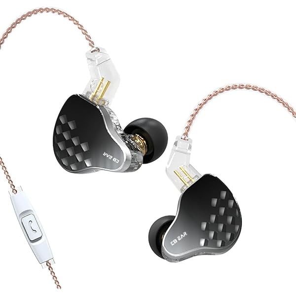 wonima11 KBEAR Robin in-Ear Monitors, Stereo Wired in Ear Earphones, 1DD+4BA Hybrid HiFi Earbuds, Powerful Resolution IEM Noise Isolating Headphones for Audiophiles Musicians (with MIC, Black)