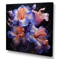thumbnail image 2 of Designart "Nocturnal Harmony: Coral And Purple Irises I" Irises Wall Art Prints, 2 of 7
