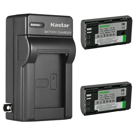 Kastar 2-Pack LP-EL Battery and AC Wall Charger Replacement for Canon LP-EL Lithium-Ion Battery Pack Canon Speedlite EL‑1 EL1 Flash Light Canon E-TTL / E-TTL II