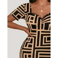thumbnail image 3 of Women's Plus Size Sweetheart Neck Short Sleeve Mini Dress with Flattering Fit for Party or Everyday Wear Now Available, 3 of 4