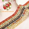 thumbnail image 4 of 1 Yard 3 Rows Rhinestone Close Chain Trim AB and Red Rhinestone with Gold Base, 4 of 6