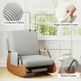 thumbnail image 6 of Furniliving Rocking Chair, Upholstered Nursery Rocking Chair with Footrest and Adjustable Backrest, Glider Rocker Accent Chair for Living Room, Bedroom, Nursery, Gray, 6 of 10