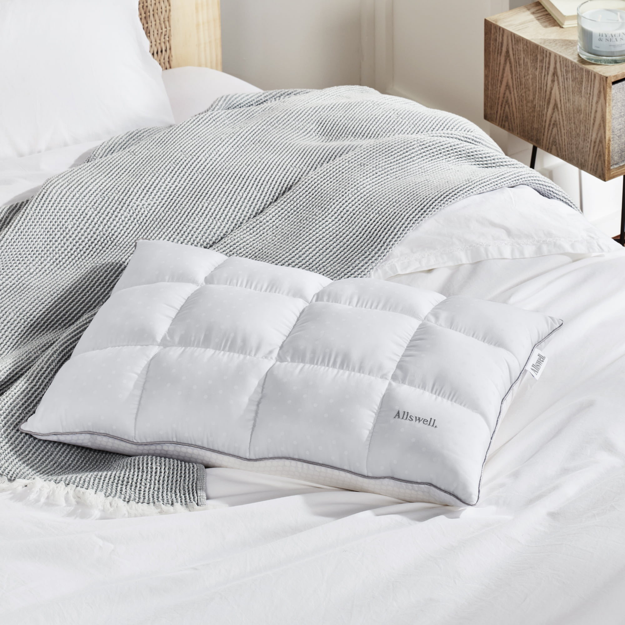 (4 pack) Allswell Reversible Memory Foam Pillow with Cooling & Plush Comfort Options