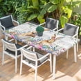 thumbnail image 2 of Bunny Easter Table Cloths for 4 Foot Rectangle Tables, Spring Floral Eucalyptus Leaves Weeping Wooden Patio Waterproof Elastic Fitted Tablecloths, Washable Rectangular Table Cover for Camping, 2 of 8