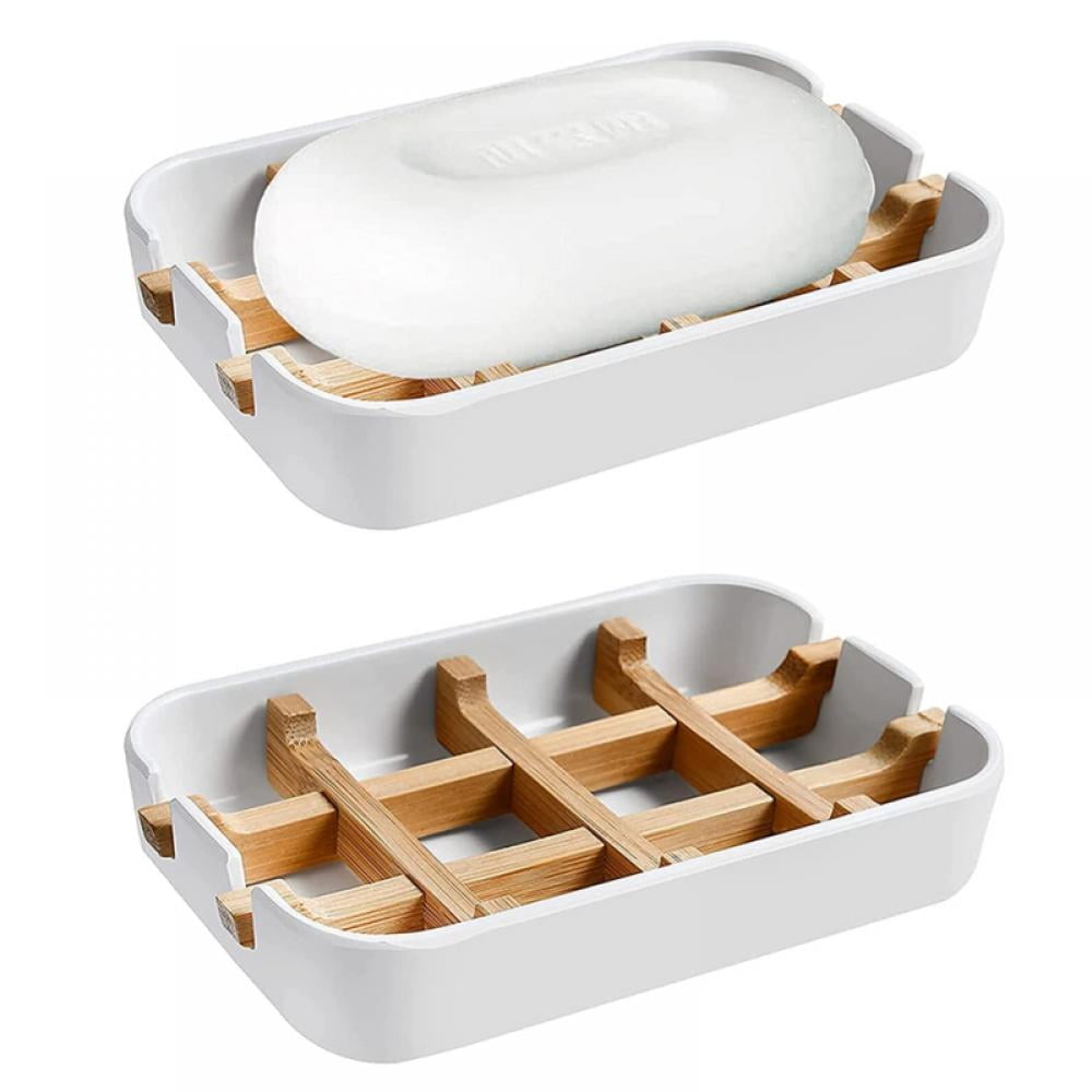 Topumt Bamboo Wooden Soap Dishes for Bathroom Bar Soap Holder Shower Soap Holder Shower Tray