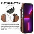 thumbnail image 6 of for iPhone 13 Pro Max Zipper Wallet Case with Card Holder, Back Flip Folio PU Leather Card Slots Case for Men Women, Magnetic Wireless Charging Shockproof Cover for iPhone 13 Pro Max 6.7", Brown, 6 of 13