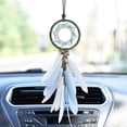 thumbnail image 1 of Atrapasueños hecho a mano atrapasueños pluma gris adorno colgante en la pared interior del coche espejo retrovisor colgante colgante encanto del coche (gris), 1 of 5
