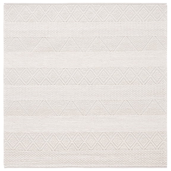 SAFAVIEH Natura Mervyn Southwestern Wool Area Rug, Ivory, 6' x 6' Square