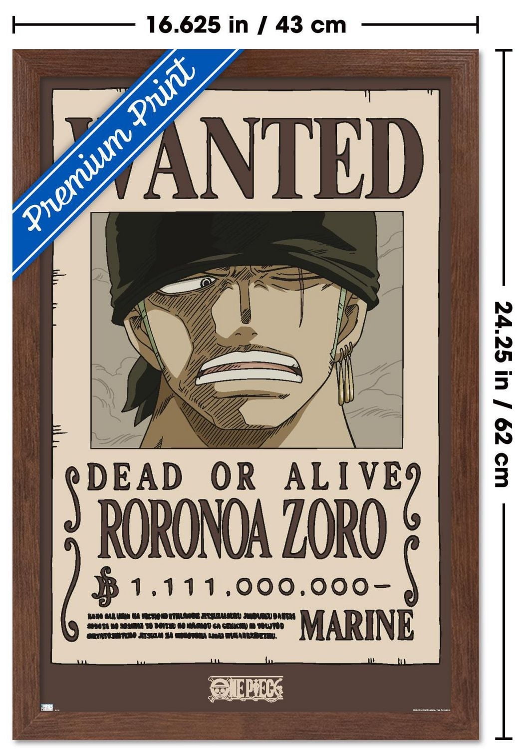 One Piece - Avis de recherche de Roronoa Zoro