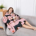 thumbnail image 5 of Oversized Wearable Blanket Hoodie,Rottweiler Dogs with Pioneer Flower Sherpa Blanket Hoodie with Super Pockets,Super Warm Fuzzy Pullover for Women & Men, 5 of 6