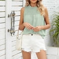 thumbnail image 2 of Mrat Débardeurs pour Femmes Mode Imprimée Col Rond T-Shirt Confortable Ample Sans Manches Blouse Décontractée Débardeurs Athlétiques S-173 Vert G, 2 of 5