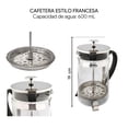 thumbnail image 2 of Cafetera Hudson Émbolo F-228-1000 manual plateada y negra prensa francesa, 2 of 2
