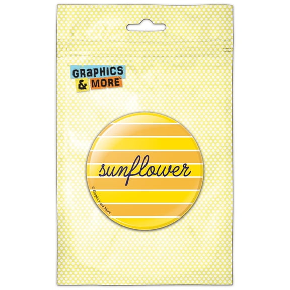 Sunflower Stripes Pinback Button Pin Badge