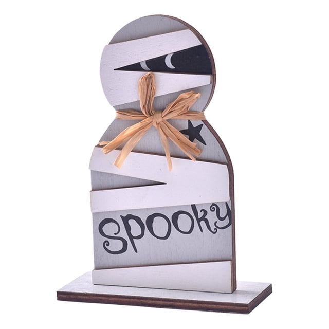 Halloween Decorations Desktop Ornament Wooden Figurine Design For Home Holiday Tabletop Cute Halloween Decor